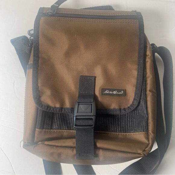 Eddie Bauer Brown Nylon Multi Compartment Crossbody Bag - Picture 1 of 14